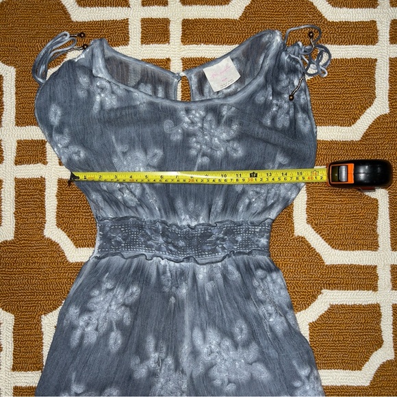 Free People Julia Tie Dye Cold Shoulder Embroidered Shorts Blue Romper XS EUC - Picture 11 of 14